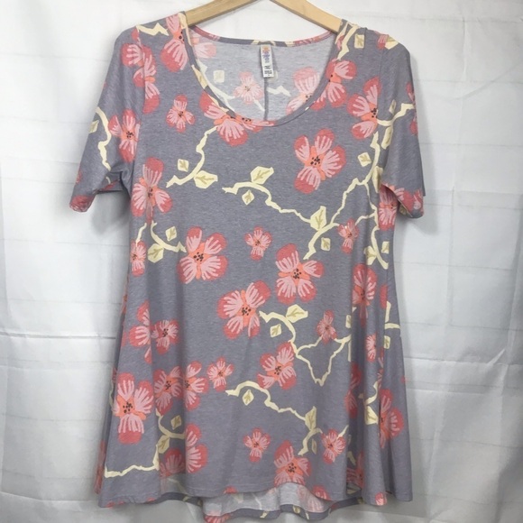 LulaRoe tunic top Sz S  flowered Short sleeve - Picture 1 of 5